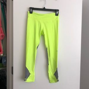 NWOT APL neon yellow capri leggings